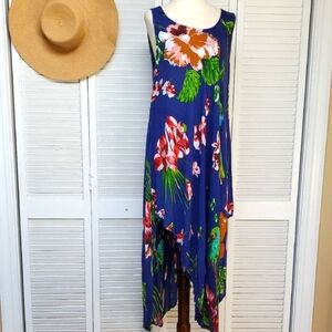 Floral Blue Swim Coverup O/S